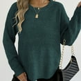 thumbnail image 5 of Fanxing Fall Pullover Sweaters for Women Oversized Crew Neck Knitted Tops Casual Dressy Long Sleeve Loose Jumper Travel Outtfits Green L, 5 of 8