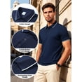 thumbnail image 4 of Cadmus 3 Pack Men's Quick Dry Golf Polo Shirts Lightweight Breathable Collared Casual Shirts,8878,Black+Grey+Navy Blue,L, 4 of 6