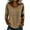 Khaki, variant on Womens Lace Patch Casual Dressy Blouses 3/4 Sleeve Length Tops Trendy Shirts Round Neck Loose Fit Tunic Top M