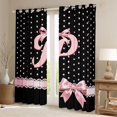 thumbnail image 2 of Manfei Cute Coquette Bow Knot Blackout Curtains,Cartoon Alphabet P Window Curtains Pack of 2 (38x45 Each), 2 of 6