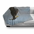 thumbnail image 3 of Eagle Soft Flannel Fleece Blanket, Photo of a Hunter Bird Flying in Open Sky Majestic Animal Wildlife Freedom, Cozy Plush for Indoor and Outdoor Use, 50" x 70", Dark Yellow Pale Blue, by Ambesonne, 3 of 6