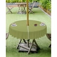 thumbnail image 4 of Olive Green Outdoor Tablecloth with Umbrella Hole and Zipper, Solid Color Table Cover for Round Tables Waterproof Tabletop Collection for Patio, Garden, Picnic, Camping 60R, 4 of 6