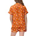 thumbnail image 3 of Strawberry Pattern Kids Boys and Girls Pattern Printed Short Sleeve Button Down Pajamas Shorts Set Sleepwear Outfits Size 10-11Years, 3 of 3