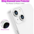 thumbnail image 2 of For Apple iPhone 14 / iPhone 14 Plus Diamond Bling Ring Crystal Tempered Glass Camera Len Protector Cover Gold, 2 of 5