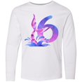 thumbnail image 3 of Inktastic 6th Birthday Mermaid Tail Long Sleeve Youth T-Shirt, 3 of 5