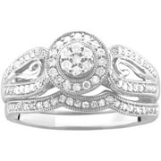 1/3 Carat T.W. Diamond Bridal Set in Argentium Silver