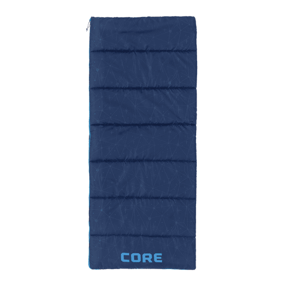 CORE 50 Degree Youth Camping Sleeping Bag, 64" x 28", Blue