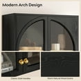 thumbnail image 2 of EYYTHUNG Bathroom Wall Cabinet, Medicine Cabinets with Arched Acrylic Door, Over Toilet Storage Cabinet with Adjustable Shelf, Black/Oak, 2 of 7