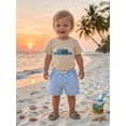 thumbnail image 6 of BemeyourBBs Toddler Baby Boy Summer Clothes Infant Baby Boys Summer Beach Holiday Outfit Casual Embroidered Short Sleeve TShirt Tops and Striped Pockets Shorts 2 Pcs Set, 6 of 9
