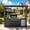 black+97'', variant on 110" Outdoor Kitchen Island – 4-Burner 72,000 BTU Natural Gas Grill with Side Burner, Rotisserie Oven, Granite Countertops, Stainless Steel Sink, Beverage Fridge & Galvanized Steel Roof