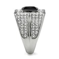 thumbnail image 2 of Anillo Color Plata Para Hombres de Acero Inoxidable Onyx de Rey, 2 of 5