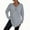 Fall Clothes Gray, variant on Womens Plus Size Tunic Tops with Legging, Long Sleeve Shirts for Women Fall Casual Loose Fit Solid Color Half Zip V Neck T-Shirts