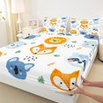 thumbnail image 2 of Manfei Teens Fox Lion Full Size Sheets, Plant Botanical Bed Sheets, Cartoon Wildlife Animal Sheet Sets, Breathable Home Decor, 4 Pieces, 2 of 6