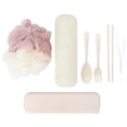 thumbnail image 2 of Portable Toothpaste Box Bath Ball Spoon Fork Chopsticks Cutlery Storage Box Travel Camping SetBeige, 2 of 13