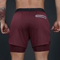 thumbnail image 5 of Mens Running Mesh Shorts with Compression Liner 5" Quick Dry Workout Shorts Anti-Chafe Gym Shorts 2 in 1 Athletic Shorts Wine, 5 of 7