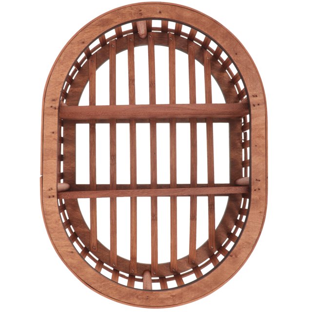Estante de exhibición de madera para pared, organizador para colgar en la pared, estante de almacenamiento de pared de forma ovalada