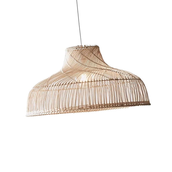 Lámpara colgante de estilo retro, pantalla de luz de techo, cubierta de luz colgante, pantalla de , pantalla tejida de ratán para decoración de