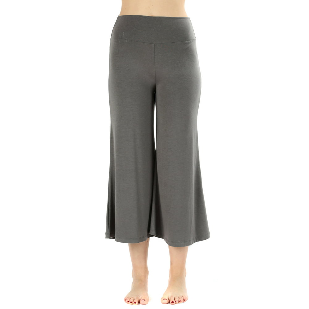 TheLovely - Womens Knit Capri Culottes Gaucho Wide Leg Pants - Walmart ...