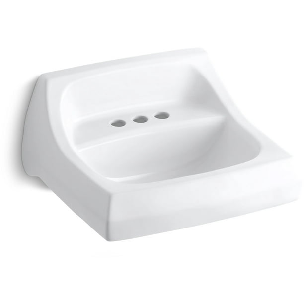 Kohler K-2005 Kingston 16" Wall Mounted Bathroom Sink - White - Walmart.com