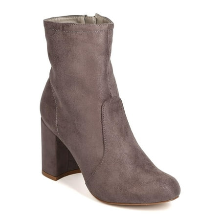 Mocha Suede Footwear - New Women Shoe Republic Kalin Faux Suede Chunky Heel Bootie
