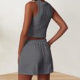 thumbnail image 4 of Conjunto de pantalones cortos con cuello redondo para mujer color sólido ajuste holgado estilo casual atuendo deportivo Hugtrwg Para estrenar, 4 of 8