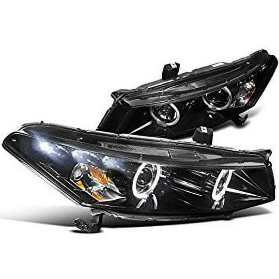 Spec-D Tuning 2LHP-ACD082G-TM Honda Accord Dual Halo Led Glossy Black 2Dr Coupe Projector Headlights