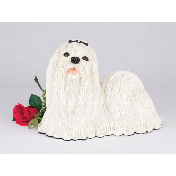 Maltese Cremation Pet Urn for a Dog Memorial in remembrance of your beloved family pet