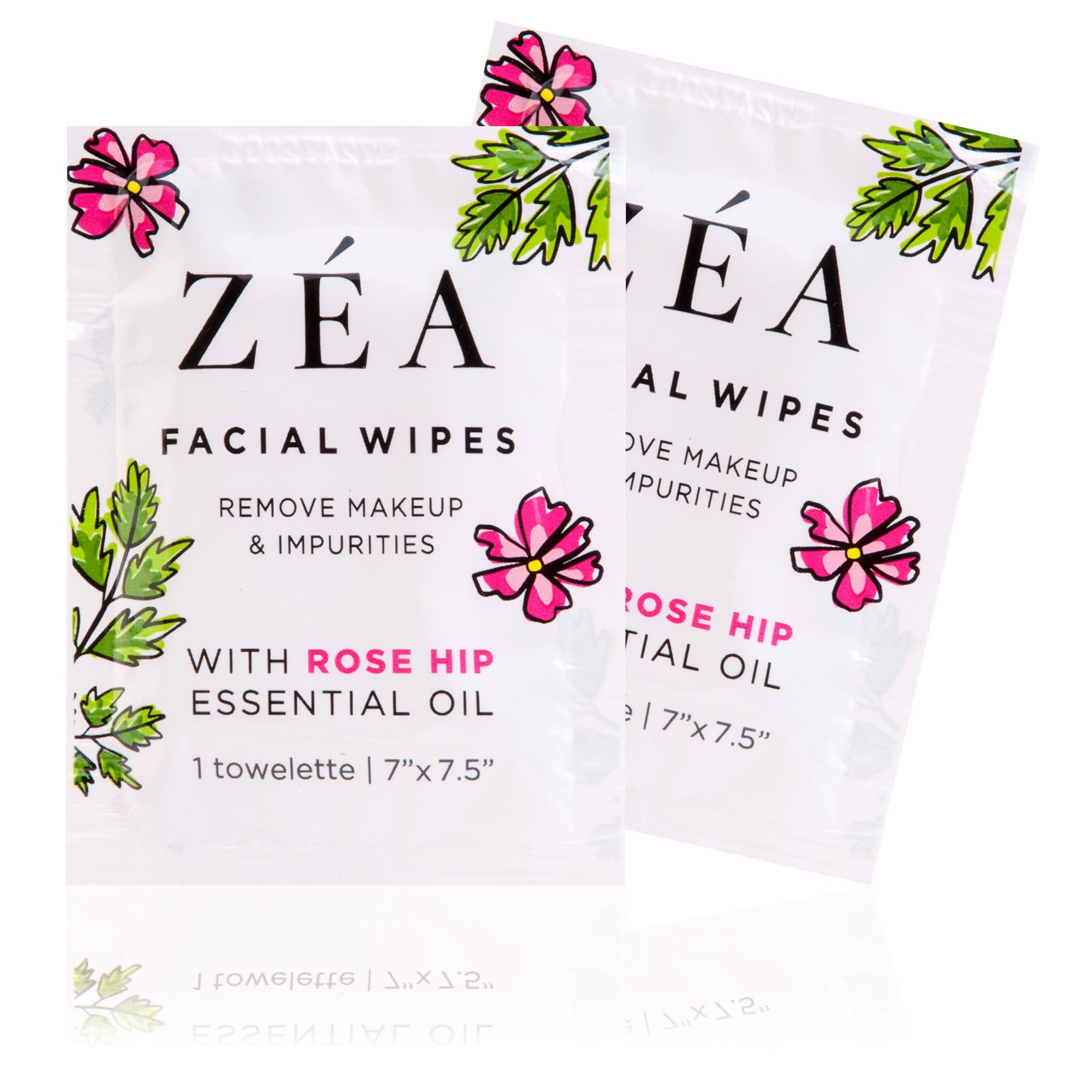 ZEA Facial Wipes Infused With Rose Hip Essential Oil Alcohol and Paraben Free 100