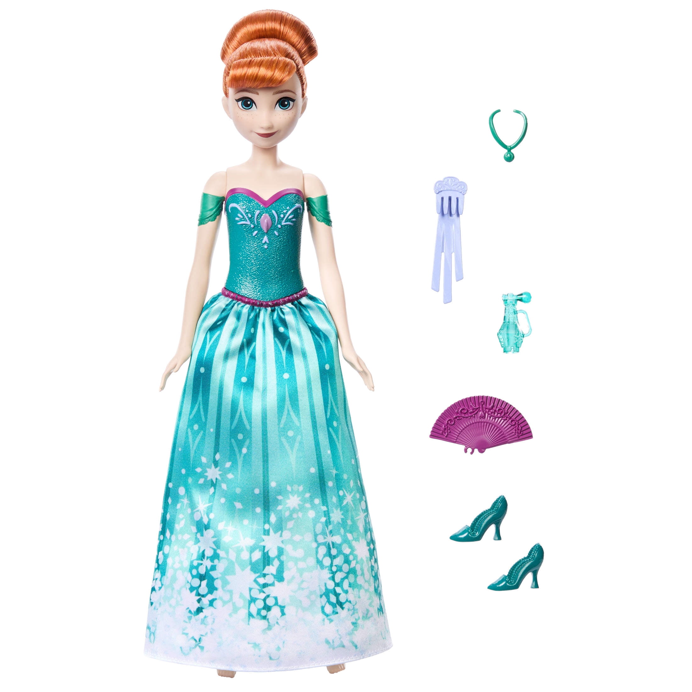 Disney Frozen Spin & Reveal Anna Fashion Doll & Accessories with 11 Surprises from Disney Movie