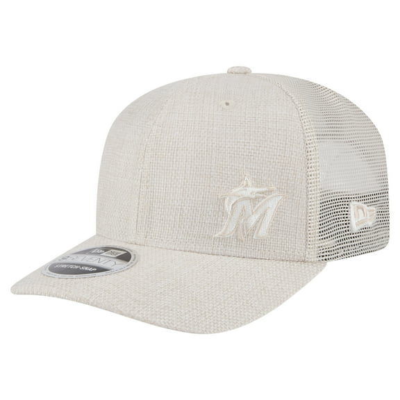 Men's New Era Light Beige Miami Marlins Flawless 9SEVENTY Stretch-Snap Hat
