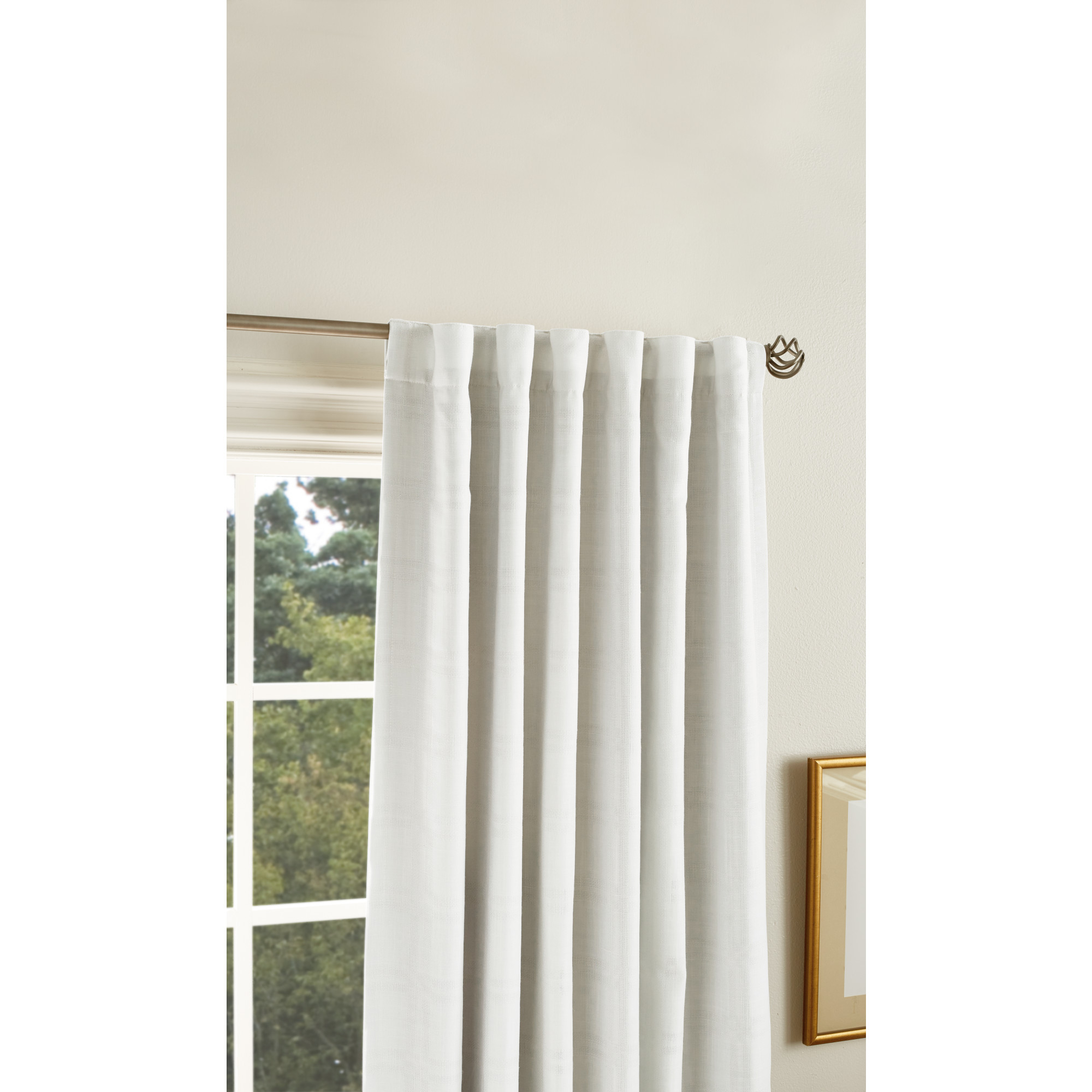 Martha Stewart Bedford Woven Plaid Curtain Panel Pair, Back Tab, Blackout, Indoor, Adult, 2 Piece Set, 50"x 84"