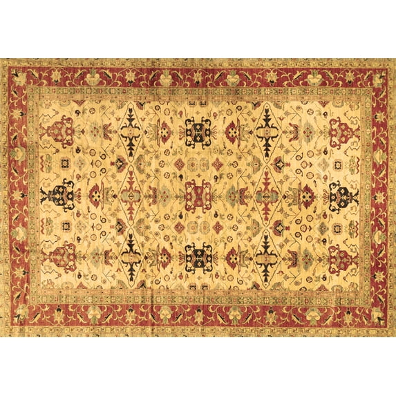Ahgly Company Indoor Rectangle Oriental Brown Traditional Area Rugs, 7' x 9'