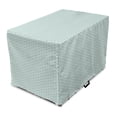 thumbnail image 1 of Japanese Dog Crate Cover, Ocean Illustration Curvy Rippled Aqua Bubbly Sun and Rays, Easy to Use Pet Kennel Cover for Medium Large Dogs, 35" x 23" x 27", Sky Blue White, by Ambesonne, 1 of 6