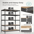 5Tier Shelves Garage Boltless Assembly Adjustable Shelving Unit 23.6 x