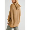 thumbnail image 5 of Solid Color Waffle Knit Textured Hooded Basic Jacket for Women Brown Small, 5 of 5