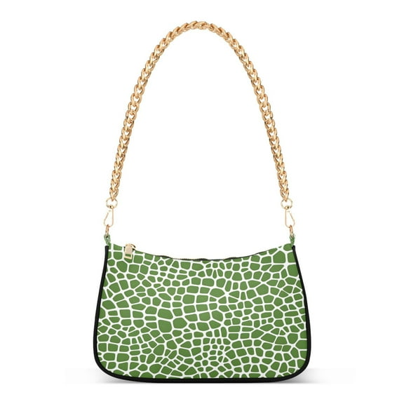 Ryvnso Green Snake Skin Womens Chain Shoulder Bag Tote Handbags Clutch Hobo Purse with Zipper for Travel