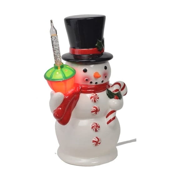 Ganz MX184863 LED Light Up Bubble Light Snowman Figurine, 8.88-inch Height, Ceramic