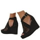 thumbnail image 5 of Nuevas sandalias de cuña Zapatos de mujer ahuecados con boca de pez de fondo grueso para mujer Wmkox8yii sa3544, 5 of 9