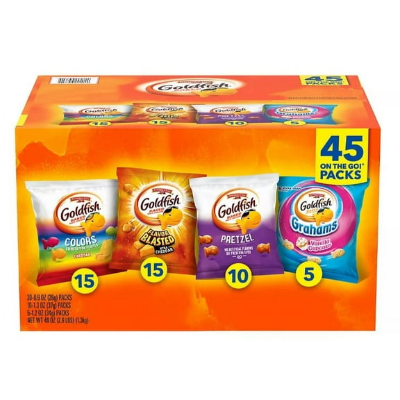 Pepperidge Farm Goldfish Crackers Sweet & Savory Variety Snack Packs, 45 pk.