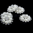 thumbnail image 2 of 10 Pieces Pearl Rhinestone Buttons, Faux Pearl Snowflake Rhinestones Buttons, Flat Back Flower Rhinestone Buttons Pearl Sew, 2 of 5