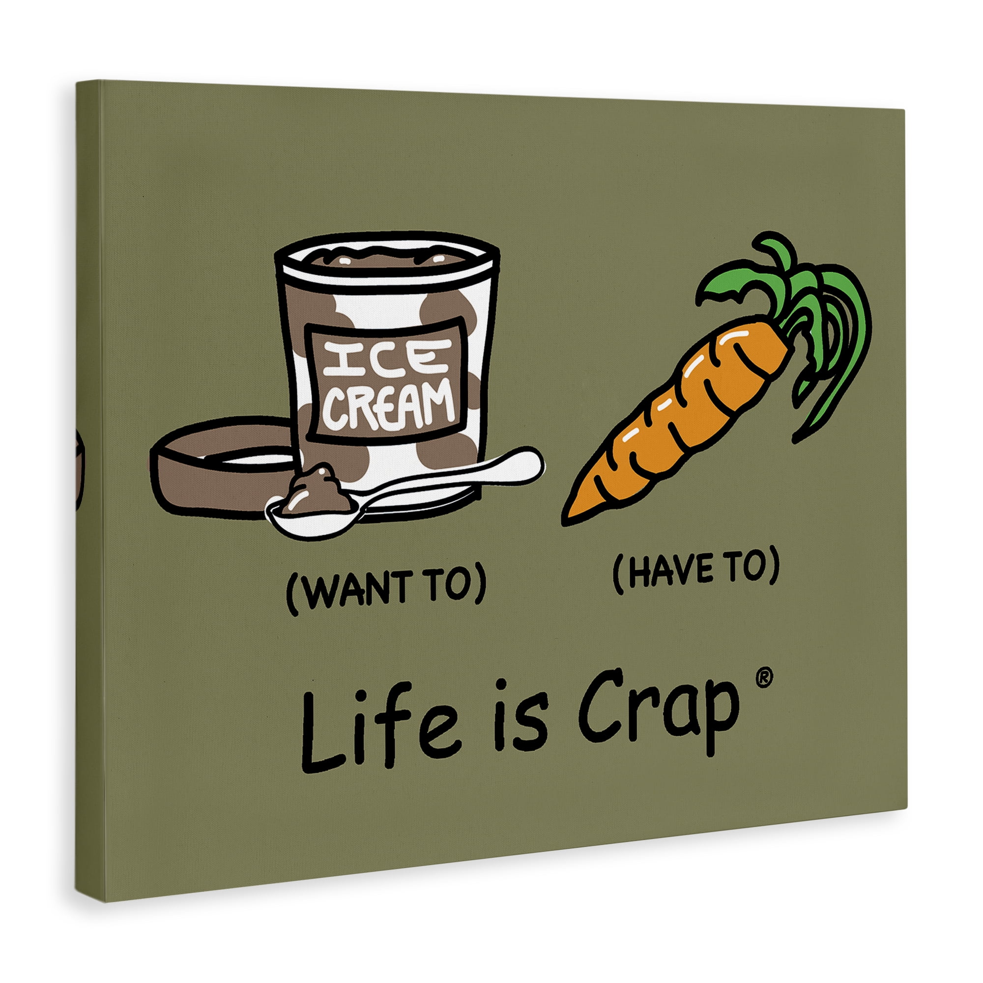 Stupell Industries Funny Diet Comparison Novelty & Humor Painting Wrapped Canvas Art Print Wall Art, 30 x 24