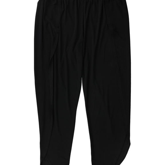 Tags Weekly Womens solid Casual Wide Leg Pants, Black, Medium