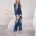 thumbnail image 3 of Pofeuu Cloud Wolf Print Womens Pajamas Set Long Sleeve Sleepwear Button Down Nightwear Soft Pj Lounge Sets Button Down Pajamas Women-Large, 3 of 7