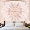 thumbnail image 2 of Gojian Boho Floral Mandala Tapestry Wall Hanging Pink Bohemian Flower Medallion Tapestry Aesthetic Watercolor Hippie Indian Small Tapestries for Bedroom Living Room Dorm Decor, 2 of 6