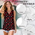 thumbnail image 6 of FUIALDOLG Red Love Hearts Tank Tops for Women Summer Classic Vest Valentines Day Lady Sleeveless T-shirt Basic Blouse Beach Vacation Outfit Soft Comfortable Lady Pleated Tunic Tops Y2K Outfits,4XL, 6 of 7