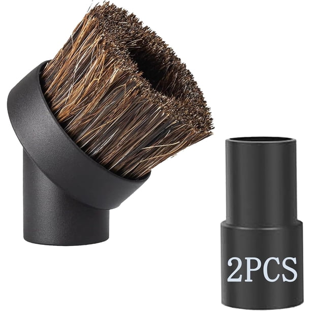 Juego de 2 Pzas de Accesorios para Aspiradora con Cepillo para Pelo de Caballo - Accesorios y Cepillos Redondos Negros para Aspiradora para Pelo de Caballo - Accesorio de Cepillo para Aspiradora d...