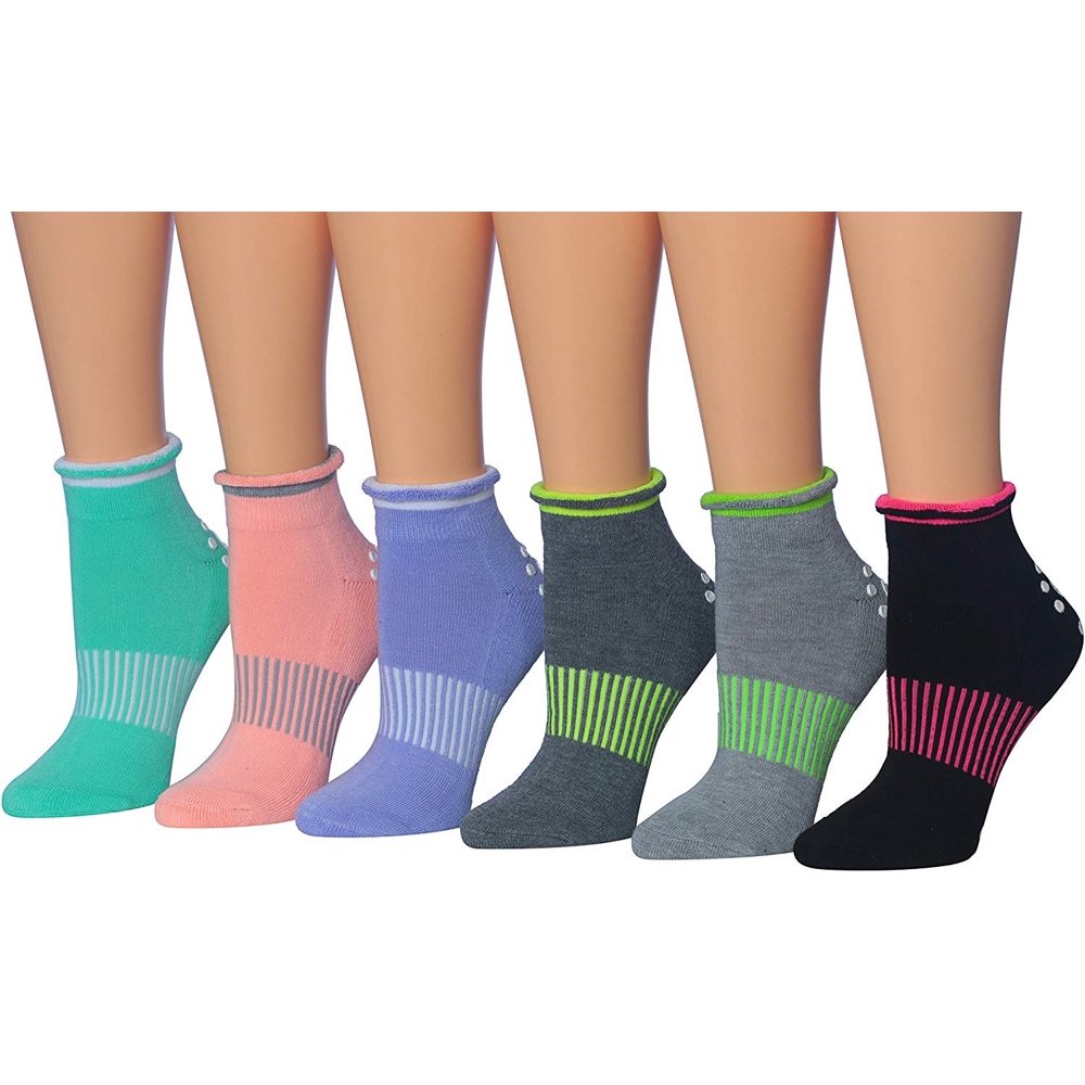 Ronnox Ronnox Women's 6Pairs AntiSkid NonSlip SiliconeGripper Low