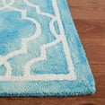 thumbnail image 4 of Safavieh Dip Dye Leighton Geometric Wool Area Rug, Turquoise/Ivory, 2'6" x 4', 4 of 12