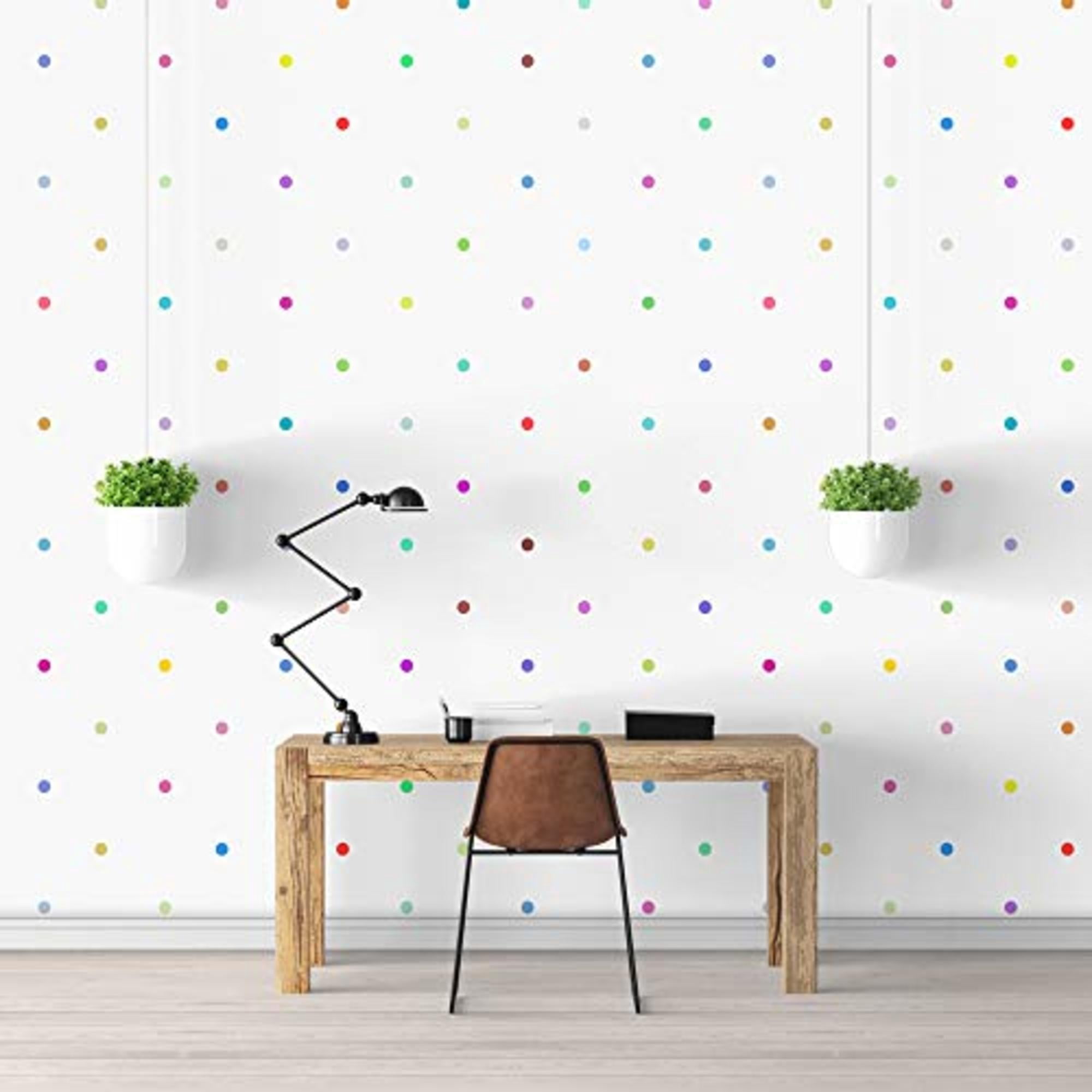 IDEA4WALL 4pcs Colorful Dots Peel and Stick Wallpaper Removable Wall Murals Large Wall Stickers for Home Decoration, 66"x24"