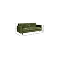 thumbnail image 3 of Meridian Furniture Lola Contemporary Velvet Sofa in Olive, 3 of 5